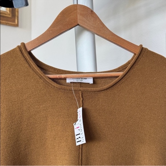 NWT Double Zero Mustard Oversized Slouchy Lightweight Pullover Sweater Sz L - Picture 4 of 9